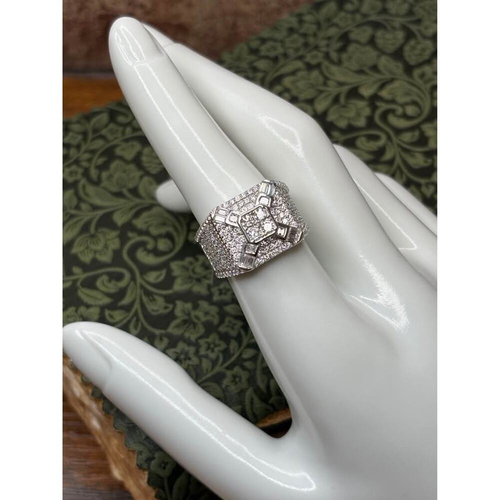 Size 7 - Unisex 3 CTW Moissanite & Sterling Silver Ring